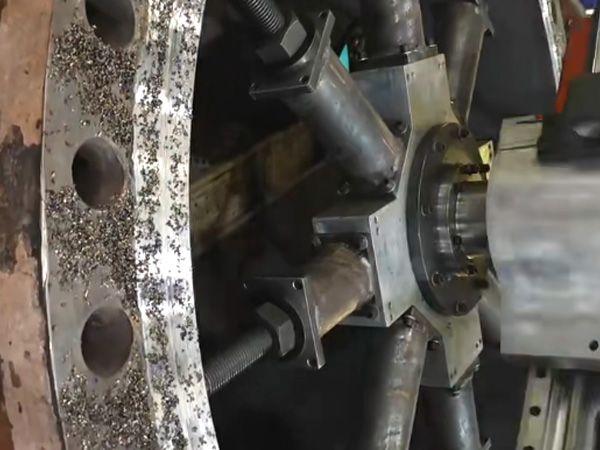 国能荥阳电厂法兰密封面在线加工视频（11.7）